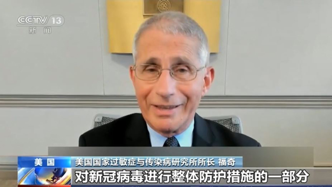 福奇:不坚持戴口罩 秋冬季疫情堪忧