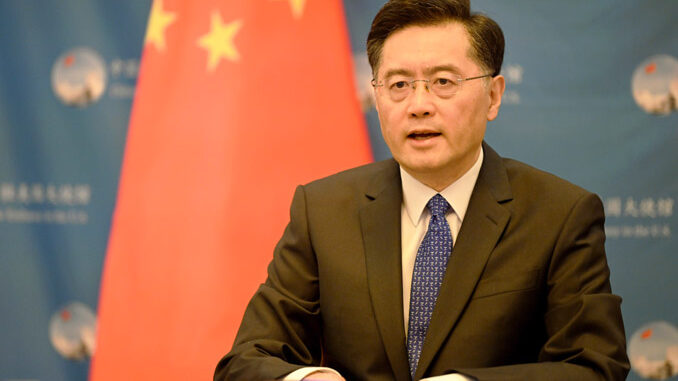 资料图:中国驻美大使秦刚在华盛顿。 中新社记者陈孟统摄
